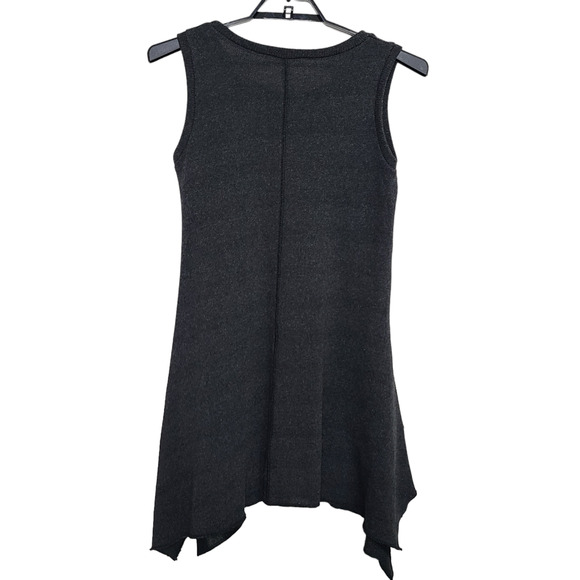 Luukaa Dress Knit Sleeveless Stripes Black Gray Medium Antracite - Picture 2 of 5